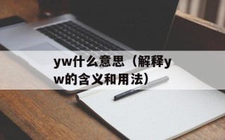 yw什么意思（解释yw的含义和用法）