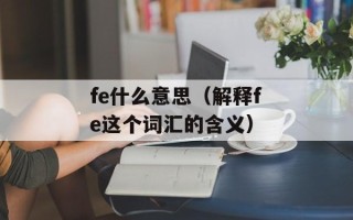 fe什么意思（解释fe这个词汇的含义）