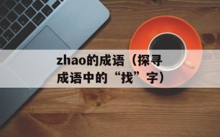 zhao的成语（探寻成语中的“找”字）