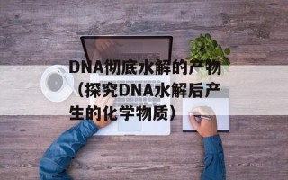 DNA彻底水解的产物（探究DNA水解后产生的化学物质）
