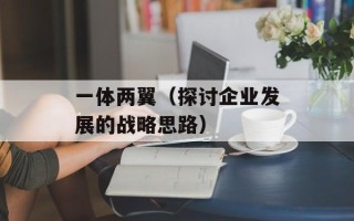 一体两翼（探讨企业发展的战略思路）