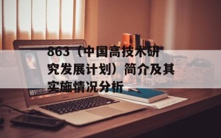 863（中国高技术研究发展计划）简介及其实施情况分析