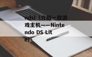 ndsl（介绍一款游戏主机——Nintendo DS Lite）