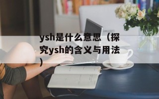ysh是什么意思（探究ysh的含义与用法）