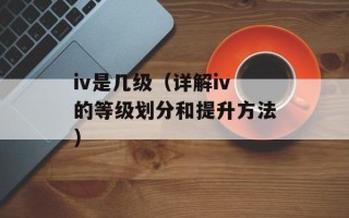 iv是几级（详解iv的等级划分和提升方法）