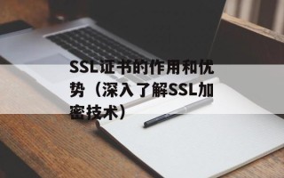 SSL证书的作用和优势（深入了解SSL加密技术）