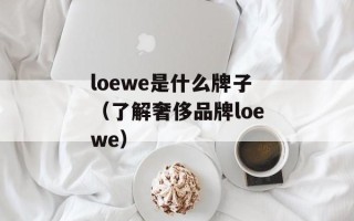 loewe是什么牌子（了解奢侈品牌loewe）
