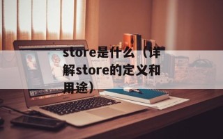 store是什么（详解store的定义和用途）