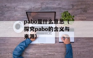 pabo是什么意思（探究pabo的含义与来源）