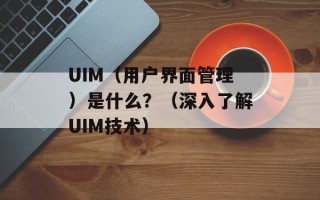 UIM（用户界面管理）是什么？（深入了解UIM技术）