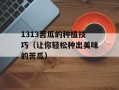 1313苦瓜的种植技巧（让你轻松种出美味的苦瓜）
