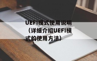 UEFI模式使用说明（详细介绍UEFI模式的使用方法）
