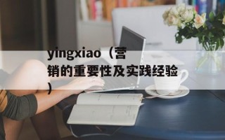 yingxiao（营销的重要性及实践经验）