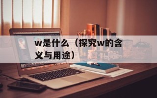 w是什么（探究w的含义与用途）