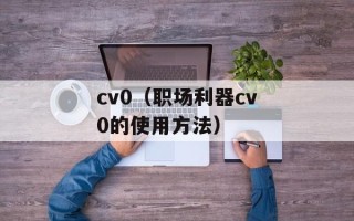 cv0（职场利器cv0的使用方法）