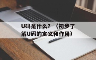 U码是什么？（初步了解U码的定义和作用）