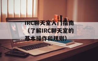 IRC聊天室入门指南（了解IRC聊天室的基本操作和规则）