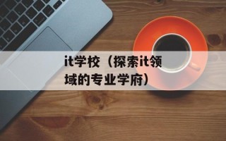 it学校（探索it领域的专业学府）