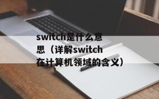 switch是什么意思（详解switch在计算机领域的含义）