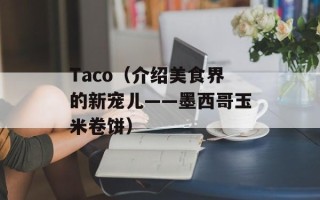 Taco（介绍美食界的新宠儿——墨西哥玉米卷饼）