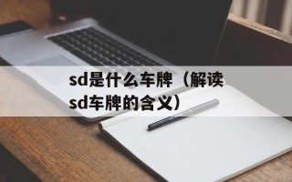 sd是什么车牌（解读sd车牌的含义）