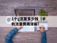 1个g流量多少钱（手机流量费用详解）