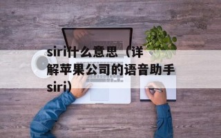 siri什么意思（详解苹果公司的语音助手siri）