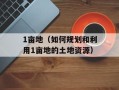1亩地（如何规划和利用1亩地的土地资源）