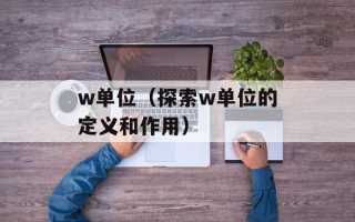w单位（探索w单位的定义和作用）