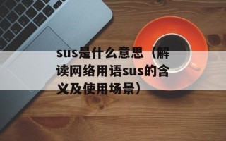 sus是什么意思（解读网络用语sus的含义及使用场景）