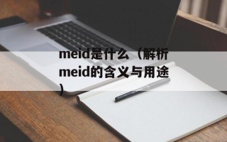 meid是什么（解析meid的含义与用途）