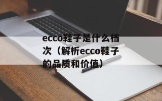 ecco鞋子是什么档次（解析ecco鞋子的品质和价值）