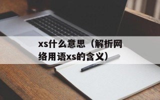 xs什么意思（解析网络用语xs的含义）