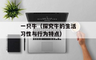 一只牛（探究牛的生活习性与行为特点）