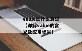 value是什么意思（详解value的含义及应用场景）