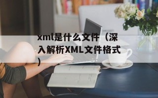 xml是什么文件（深入解析XML文件格式）