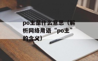 po主是什么意思（解析网络用语“po主”的含义）