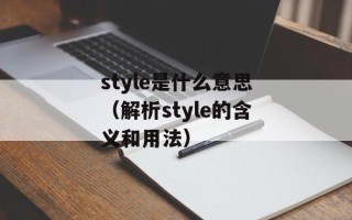 style是什么意思（解析style的含义和用法）