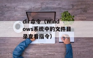 dir命令（Windows系统中的文件目录查看指令）