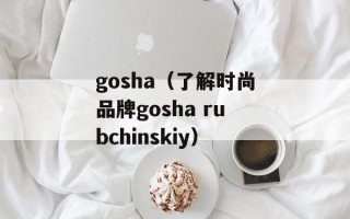 gosha（了解时尚品牌gosha rubchinskiy）
