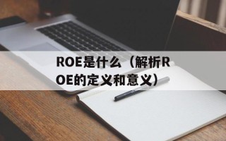 ROE是什么（解析ROE的定义和意义）