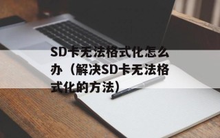 SD卡无法格式化怎么办（解决SD卡无法格式化的方法）