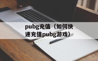 pubg充值（如何快速充值pubg游戏）