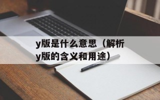 y版是什么意思（解析y版的含义和用途）