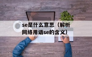 se是什么意思（解析网络用语se的含义）