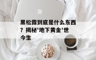 黑松露到底是什么东西？揭秘'地下黄金'世今生