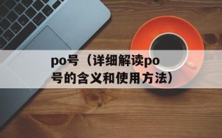 po号（详细解读po号的含义和使用方法）