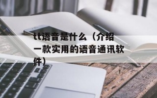 tt语音是什么（介绍一款实用的语音通讯软件）