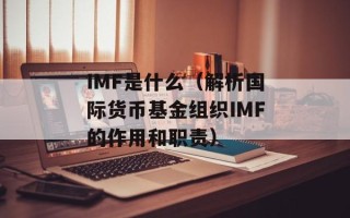 IMF是什么（解析国际货币基金组织IMF的作用和职责）
