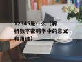 12345是什么（解析数字密码学中的意义和用途）